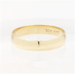 10K 4.13mm Yellow Gold 2.2g Gent's Gold Plain Classic Wedding Band Ring Size:10